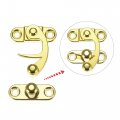 Uxcell Decorative Antique Right And Left Latch Hook Hasp Swing Arm Gold Tone 2 Set