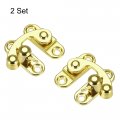 Uxcell Decorative Antique Right And Left Latch Hook Hasp Swing Arm Gold Tone 2 Set