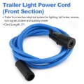 8ft 7-way Rv Blade To Round Socket Trailer Connector Wiring Plug Front Cord Cable Harness Quick Connect For 14 -20 Gooseneck