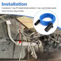 8ft 7-way Rv Blade To Round Socket Trailer Connector Wiring Plug Front Cord Cable Harness Quick Connect For 14 -20 Gooseneck