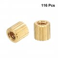 Uxcell 116pcs Brass Round Straight Pcb Pillar Female Thread Standoff Spacer M2x3x3mm