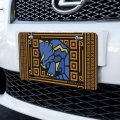 Graphics More Geometric Triceratops Dinosaur Aztec Mayan Style Novelty Metal Vanity Tag License Plate
