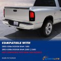 Amerilite For 2002-2006 Dodge Ram 1500 2003-06 2500 3500 Pickup Dark Black C-type Led Tube Replacement Tail Lights Brake Lamps