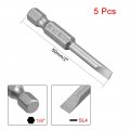 Uxcell 5 Pcs 4mm Slotted Tip Magnetic Flat Head Screwdriver Bits 1 4 Inch Hex Shank 2-inch Length S2 Power Tool
