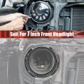 7 Inch Round Headlight Mounting Retaining Bracket Ring Set With Metal For Jeep Wrangler Jk 2007-2017 Black