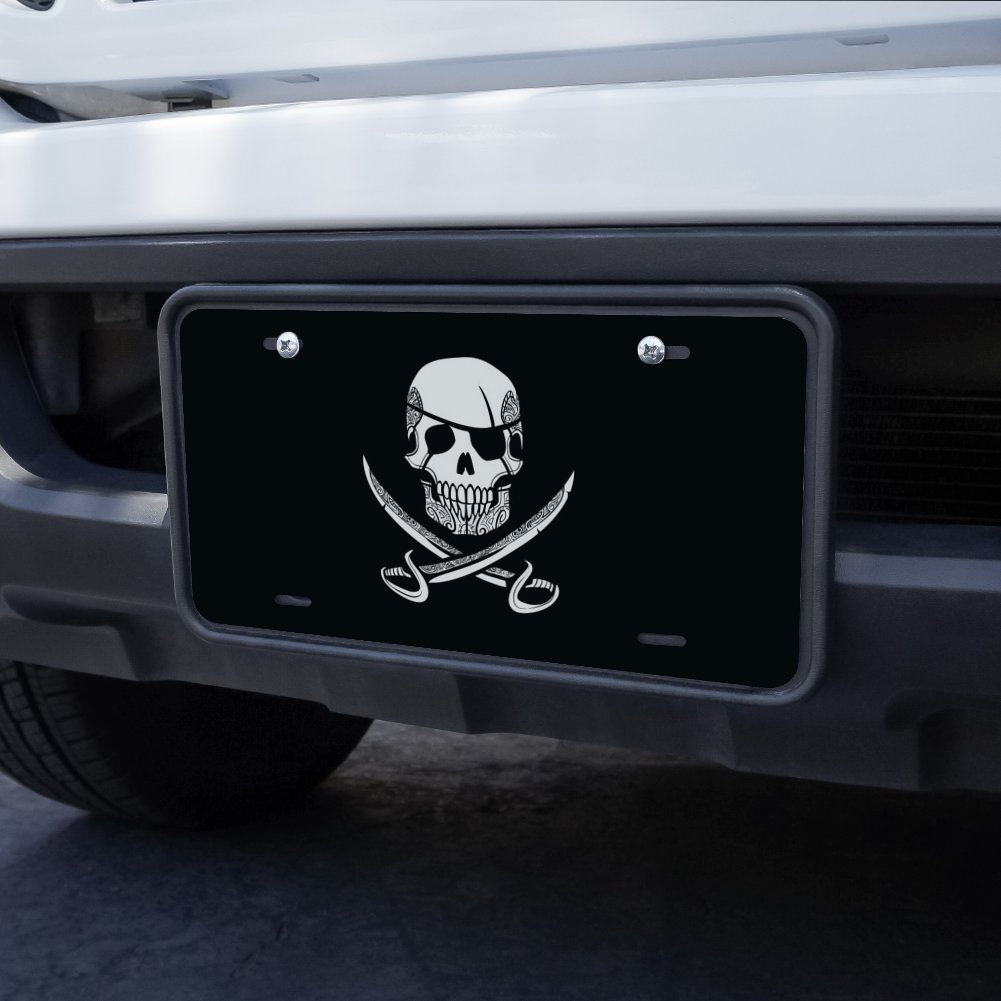 Graphics More Pirate Skull Crossed Swords Tattoo Design Novelty Metal Vanity Tag License Plate