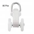 Uxcell Curtain Track Plastic Twin Wheeled Carriers Drapery Rail Sliding Glider For Window Shower Tracks 12mm Wheel Dia 80 Pcs