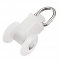 Uxcell Curtain Track Plastic Twin Wheeled Carriers Drapery Rail Sliding Glider For Window Shower Tracks 12mm Wheel Dia 80 Pcs