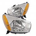 Headlightsdepot Chrome Housing Halogen Headlights For Toyota Rav4 2001-2003 Base Model Includes Left Driver And Right Passenger 