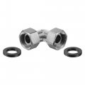 Uxcell Pipe Fitting Elbow G1 2 Female Thread Way L Shape Hose Connector Adapter Nickel-plated Copper