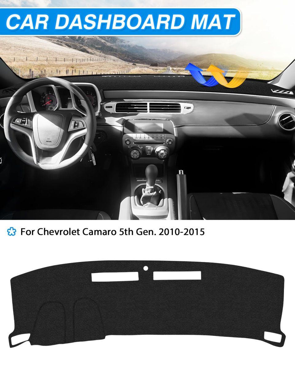 Cartist Dashboard Cover Fits For Chevy Chevrolet Camaro 2010 2011 2012 2013 2014 2015 Dash Accessories Non-slip Sunshield Felt
