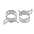 Spring Band Type Clamp 18mm Inner Dia Fit 18 5-19 2mm Od Hose Fuel Line Silicone Tube Clips Silver Manganese Steel 10pcs 