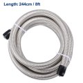 8ft An10 Fuel Hose Cpe Oil Gas Line Braided Stainless Steel 13mm Inner Diameter Silver Tone Universal Fit For Racing Cars And