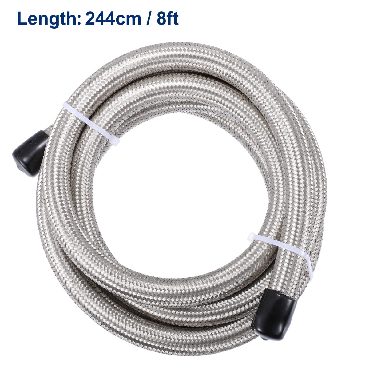 8ft An10 Fuel Hose Cpe Oil Gas Line Braided Stainless Steel 13mm Inner Diameter Silver Tone Universal Fit For Racing Cars And
