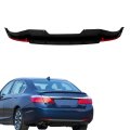 Black Rear Bumper Lower Valance With Chrome Trim And Reflectors Replacement For Accord 2013-2015 