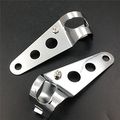 Fork Tube Side Mounting Headlight Brackets 34mm To 46mm Forks Chromed Steel Motorcycle Mounts For Cafe Racers And Custom