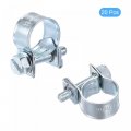 Uxcell 11-13mm Mini Fuel Injection Hose Clamp Zinc Plated Steel Line 20pcs