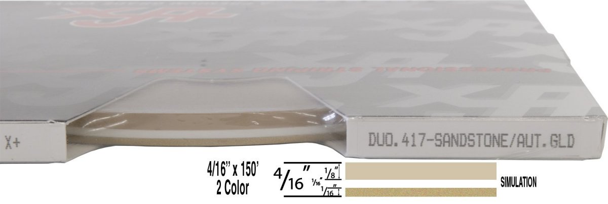Duo Tone Auto Customizing 2 Color Dual Pinstripe Tape 4 16 In X 150 Ft Sandstone Autumn Gold Met 2mil High Performance Vinyl