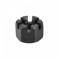 Uxcell M18x2 5mm Hexagon Slotted Nut Grade 4 8 Carbon Steel Hex Castle Nuts Black 5pcs