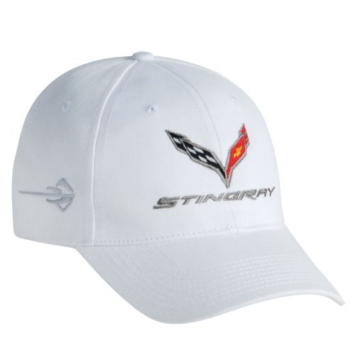 C7 Corvette Stingray Chino Baseball Hat Made In The Usa White