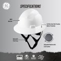 Ge Hard Hat Class E Non-vented Full Brim Red Padded Sweat-wicking Sweatband 4 Points Ratchet Suspension System High Impact