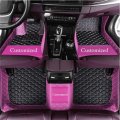 Factory Custom Car Floor Mats Fit 99 Model Luxury Leather Waterproof Anti-skid Full Coverage Liner Front Rear Mat Black Pink