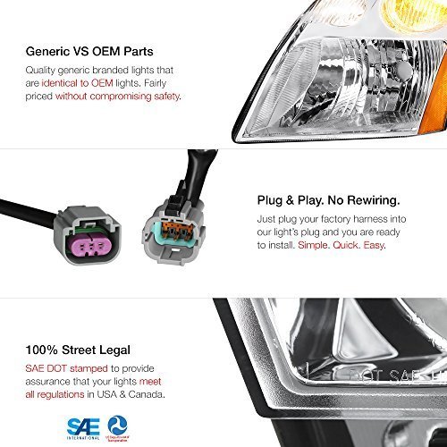 Chrome Housing Oe-style Headlight Headlamp Assembly For 2007-2009 Nissan Sentra Passenger Side