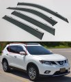 Clip-on Type Smoke Window Visor Rain Guard W Chrome Trim Compatible With 2014-2020 Nissan Rogue S Sv Not Fits Sport