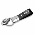 Ipick Image Made For Ford F-150 Lightning Genuine Black Leather Strap Loop Key Chain