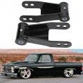 Black 2 Drop Rear Lowering Shackles Kit Adjustable Shackle Parts Iron Compatible With C10 1973-1987 2pcs