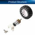 Bettomshin Mini Gear Motor Dc 6v 300rpm Miniature With Fixed Frame Coupling Nut Plastic Wheel For Diy Toys Science