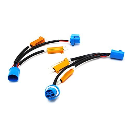 Pair Of 9007 Led Fog Xenon Hid No Error Load Resistor Wiring Harness Adapter 50w 6ohm Gp Thunder