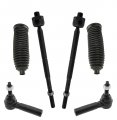 Partsw 6 Pcs Steering Kit Inner Outer Tie Rod Ends Plus The Rack Pinion Boots Bellow 