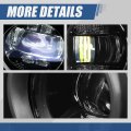 Auto Dynasty Full Led Projector Front Bumper Driving Fog Light Lamps With Switch And Bezels Compatible Toyota Tundra 14-21