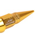 45mm Anodized Aluminum Valve Stem Caps Spiked Head Design Car Accessories Universal Fit For Most Vehicles Gold Pack Of 4