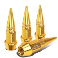 45mm Anodized Aluminum Valve Stem Caps Spiked Head Design Car Accessories Universal Fit For Most Vehicles Gold Pack Of 4