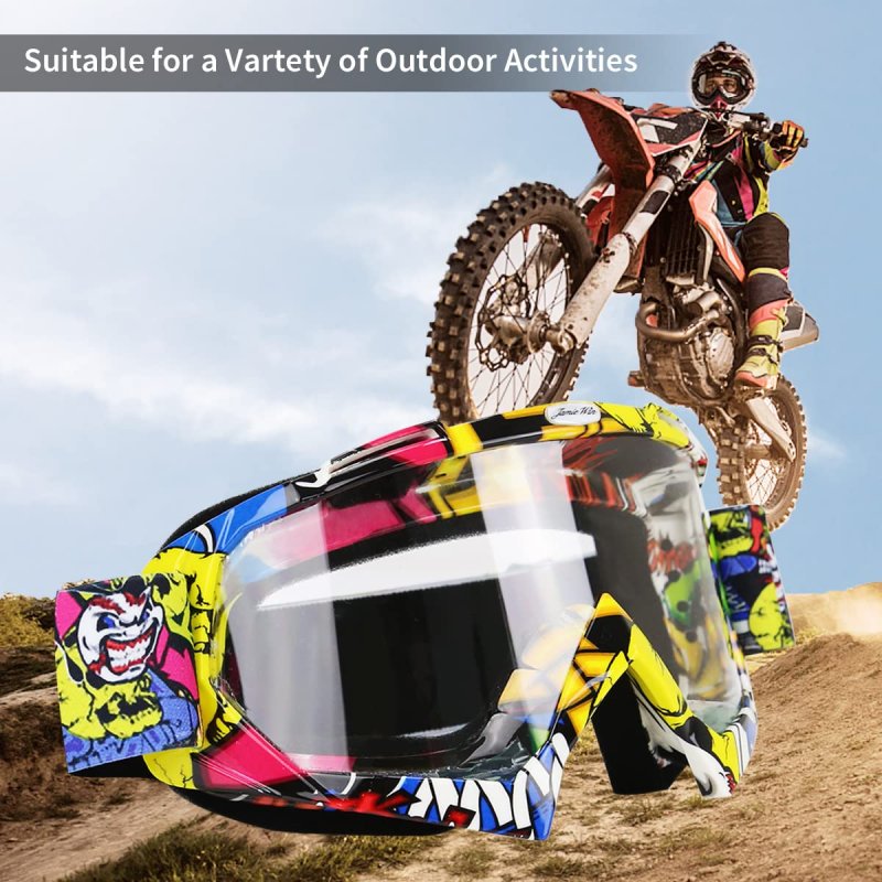 Dirt Bike Goggles For Atv Motorcycle Motocross Utv Mx Mtb Riding Anti Fog Uv Protection Scratch Resistant Windproof Dustproof