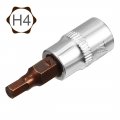 Uxcell 2pcs 1 4 Drive X H4 4mm Hex Bit Socket S2 Steel Bits Cr-v Sockets 5 Length Use With Ratchet Wrench Slide Bar Extension