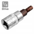Uxcell 2pcs 1 4 Drive X H4 4mm Hex Bit Socket S2 Steel Bits Cr-v Sockets 5 Length Use With Ratchet Wrench Slide Bar Extension