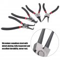 4-pc 7 Snap Ring Circlip Plier Set With Storage Pouch Internal External Bent Straight Pliers Tool