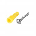 Uxcell 6x32mm Plastic Expansion Tube Pipe For Drywall With Screws Yellow 20pcs