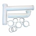 Lasco 03-4215 White Plastic Tubular 1-1 2-inch By 16-inch Telescopic Adjustable Center Outlet Kitchen Sink Drain Kit 