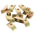 6mm Hole Dia Furniture Connector Half Moon Nuts Spacer Washer Bronze Tone 20pcs 