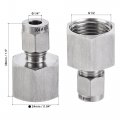 Uxcell Compression Tube Fitting G1 2 Female Thread X 1 4 Od Straight Coupling Adapter 304 Stainless Steel
