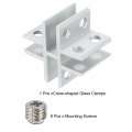 Uxcell Cross-shaped Glass Clamp For 8-10mm Thickness Adjustable Shelf Support Bracket Aluminum Alloy Clip Holder