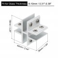 Uxcell Cross-shaped Glass Clamp For 8-10mm Thickness Adjustable Shelf Support Bracket Aluminum Alloy Clip Holder