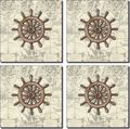 Nautical Wheel By Sara Mullen Ceramic Accent Tile Set 6 X Kitchen Shower Backsplash 