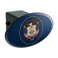 Rustic Utah State Flag Distressed Usa Oval Tow Trailer Hitch Cover Plug Insert