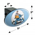 Mechanic Girl Riding Mecha Robot Tank Mech Engineer Oval Tow Trailer Hitch Cover Plug Insert