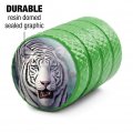 White Tiger And Cub Valve Stem Caps For Tire Rim Wheel Aluminum Green